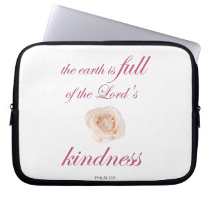 Psalm 33 Scripture with Floral Art Laptop Sleeve
