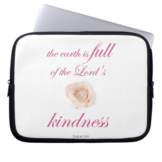 Psalm 33 Scripture with Floral Art Laptop Sleeve (Front)