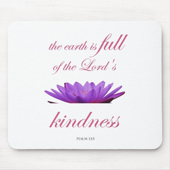 Psalm 33 Scripture with Floral Art Mouse Pad (Front)