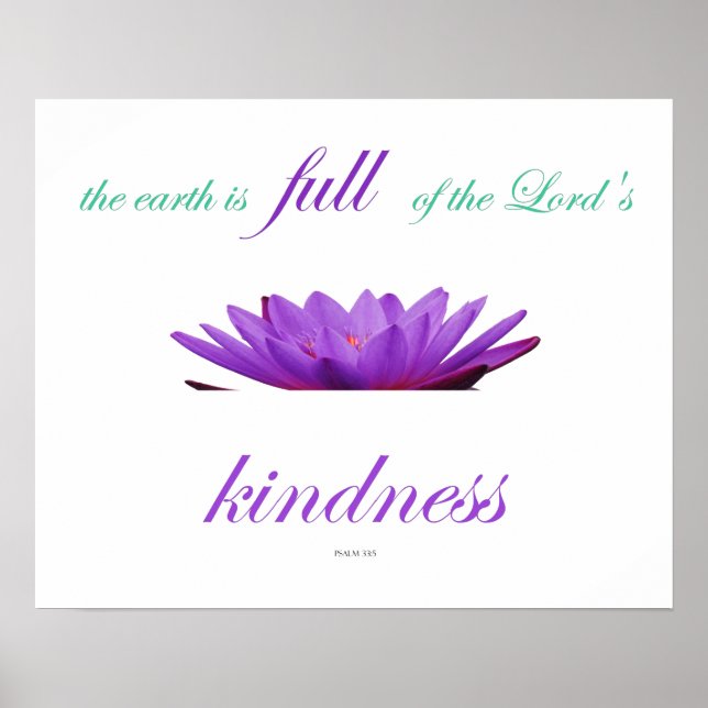 Psalm 33 Scripture with Floral Art Poster (Front)