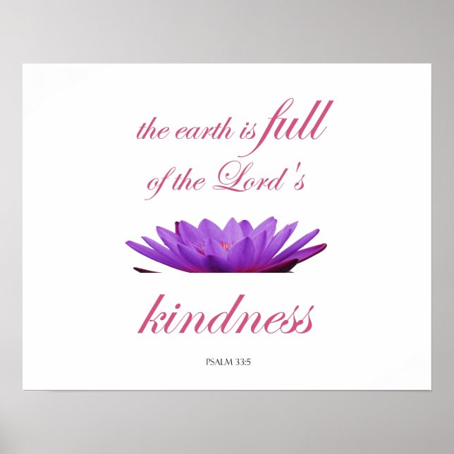 Psalm 33 Scripture with Floral Art Poster (Front)