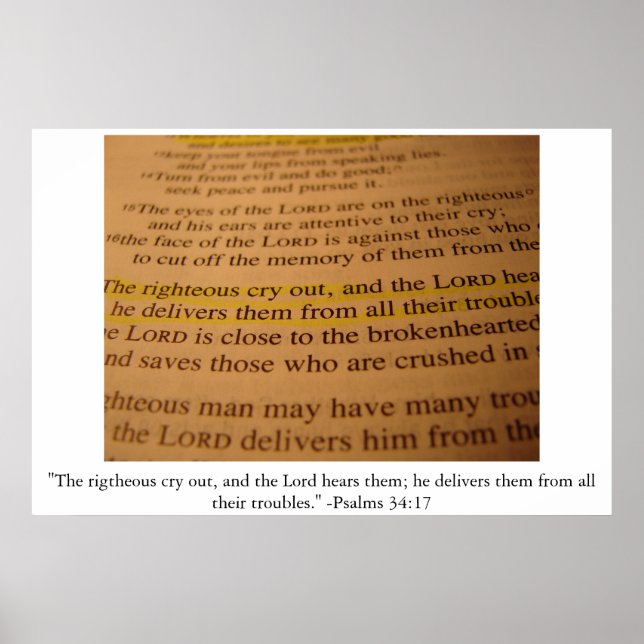 Psalm 34:17 a.m. poster (Front)