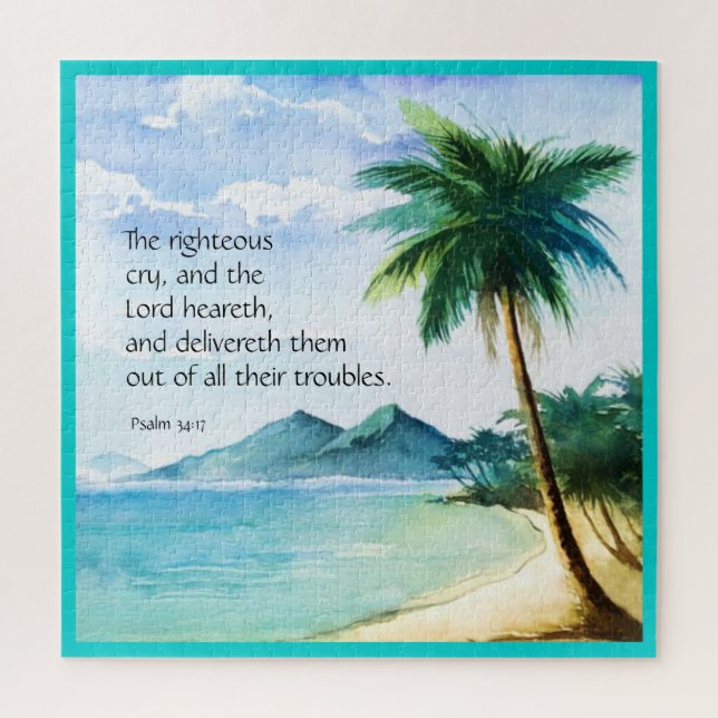 Psalm 34:17   jigsaw puzzle (Vertical)