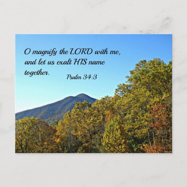 Psalm 34:3 O magnify the Lord with me... Postcard (Front)