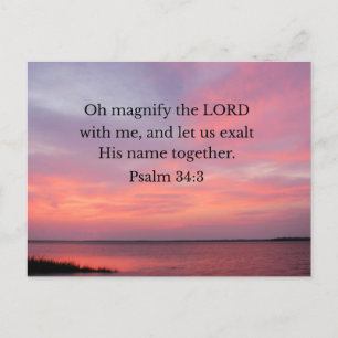 Psalm 34:3 Oh magnify the Lord with me Postcard