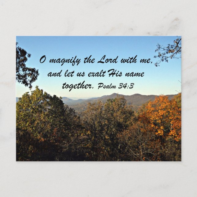 Psalm 34:3 postcard (Front)