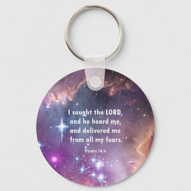 Psalm 34:4 key ring (Front)