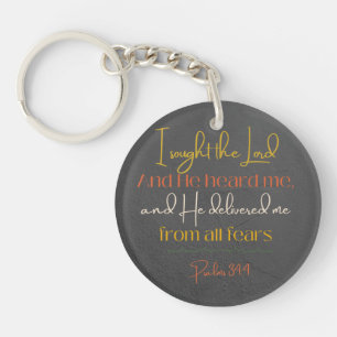 Psalm 34:4 Keychain
