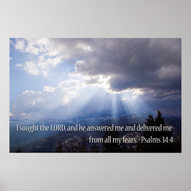 Psalm 34:4 poster (Front)
