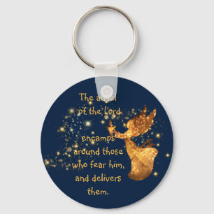 Psalm 34:7 Angel of the Lord Encamps Around   Key Ring