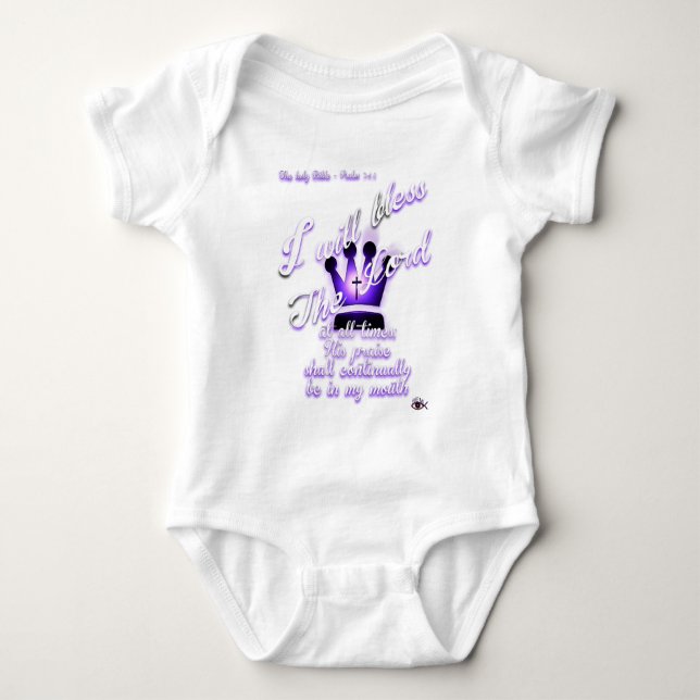 Psalm 34 baby bodysuit (Front)