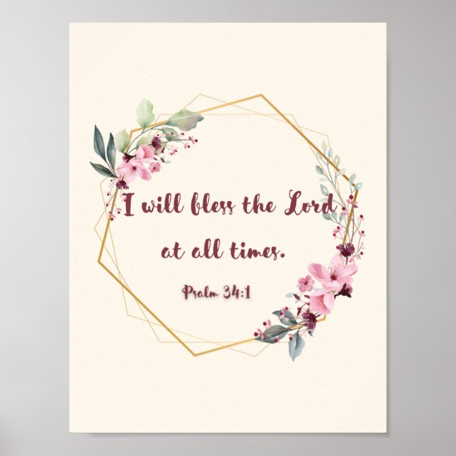  Psalm 34 Poster (Front)