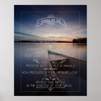 Psalm 36 Wall Art Poster 16 x 20", Inspirational
