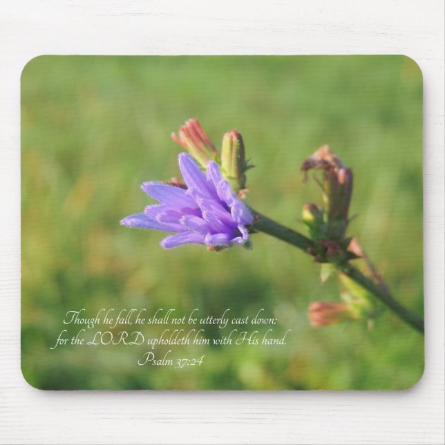 Psalm 37:24 Wildflower Mouse Pad (Front)