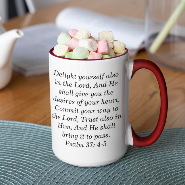 Psalm 37:4-5 Custom Scripture Two-Tone Coffee Mug (Creator Uploaded)