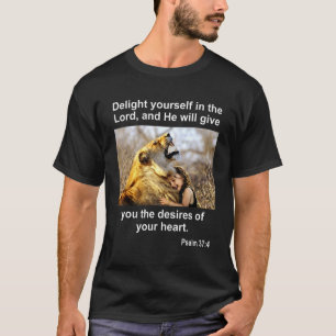 Psalm 37 4 Christian Lion Bible Scripture Verse T-Shirt