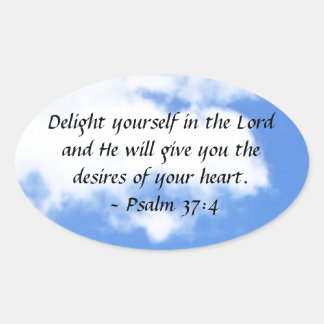 Psalm 37:4 oval sticker