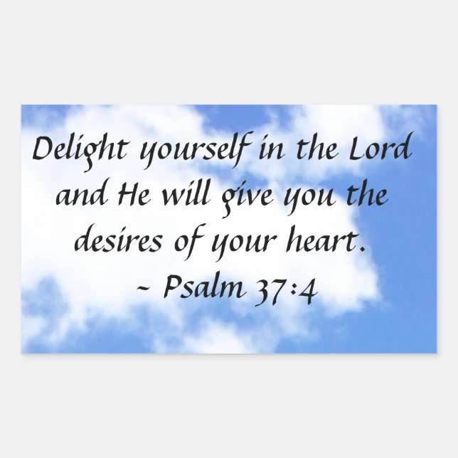 Psalm 37:4 rectangular sticker (Front)