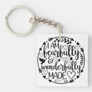 Psalm 39 Wonderfully Made Christian Scripture  Key Ring