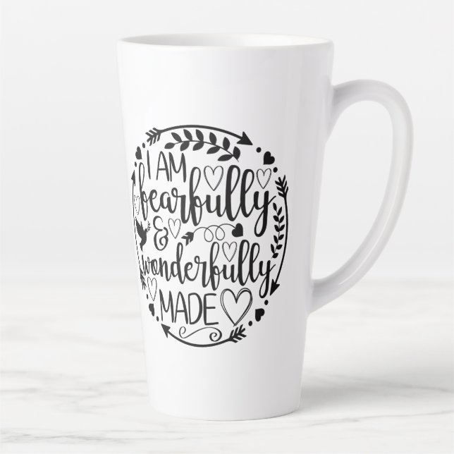 Psalm 39 Wonderfully Made Christian Scripture  Latte Mug (Right)