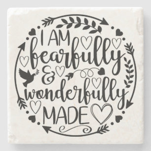 Psalm 39 Wonderfully Made Christian Scripture Stone Coaster