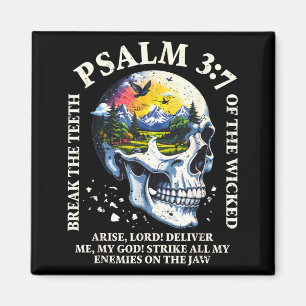 Psalm 3_7 Sunset Skull Christian Faith Religious Magnet