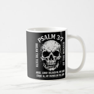 Psalm 3_7 Vintage Skull Christian Religious Bible Coffee Mug