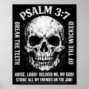 Psalm 3_7 Vintage Skull Christian Religious Bible Poster