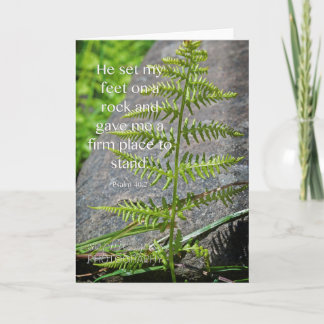 Psalm 40:2 Fern & Rock Scripture Card