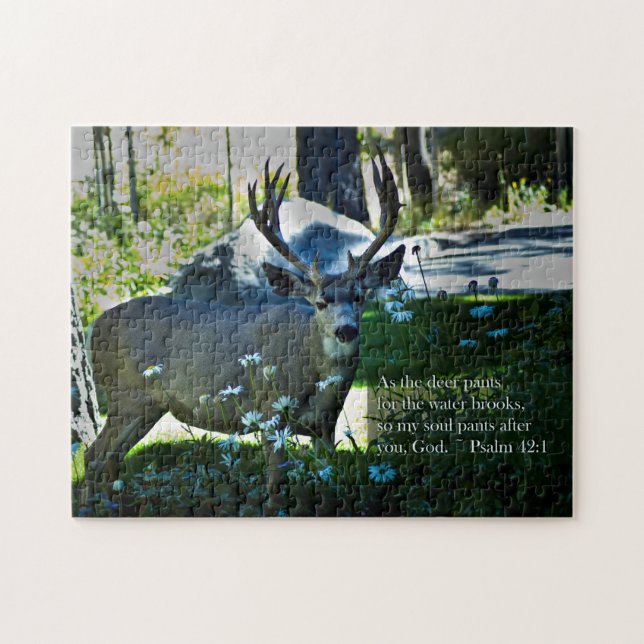 Psalm 42:1 and Deer Jigsaw Puzzle (Horizontal)