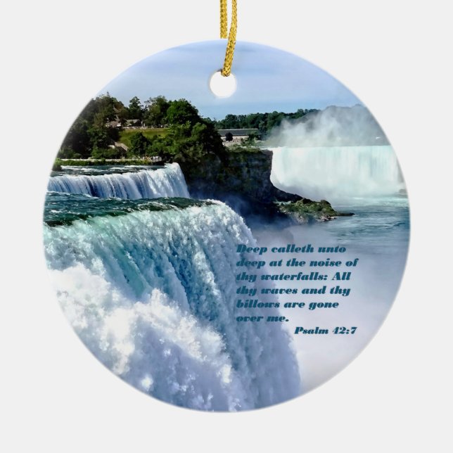 Psalm 42:7 ceramic ornament (Front)