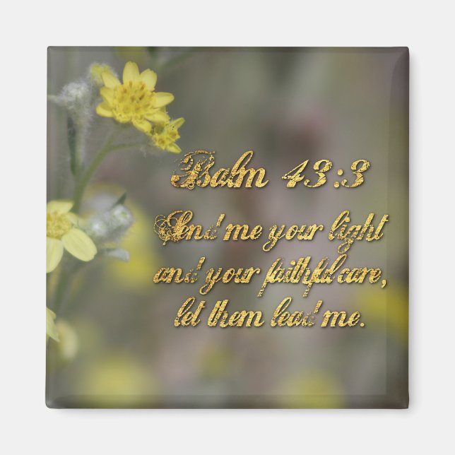 Psalm 43:3 Yellow Wildflowers Magnet (Front)
