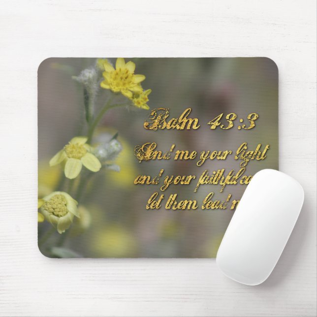 Psalm 43:3 Yellow Wildflowers Mouse Pad (With Mouse)