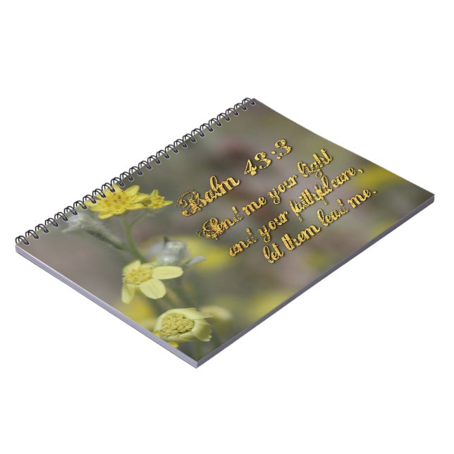 Psalm 43:3 Yellow Wildflowers Notebook (Left Side)