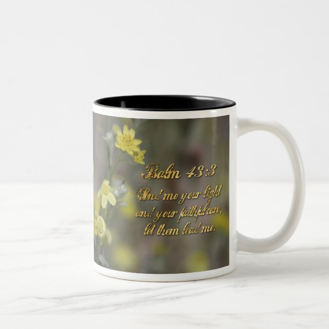 Psalm 43:3 Yellow Wildflowers Two-Tone Coffee Mug (Right)