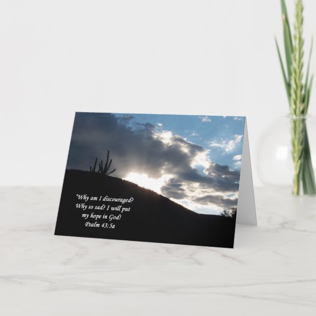 Psalm 43:5 Scripture Sunset Greeting Card (Blank) (Front)