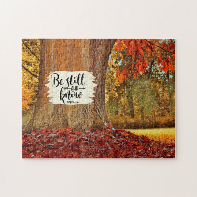 Psalm 46:10 Be Still and Know, Autumn Tree Jigsaw Puzzle (Horizontal)