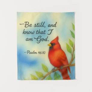 Psalm 46:10 Be Still Red Cardinal Scripture Nature Tapestry