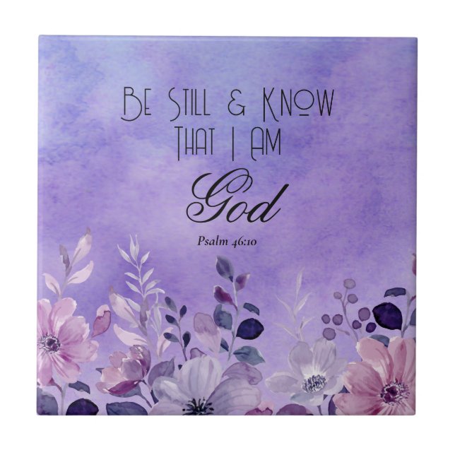 Psalm 46:10 Bible Verse Ceramic Tile (Front)