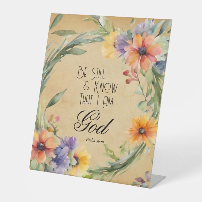 Psalm 46:10 Bible Verse Pedestal Sign (Front)