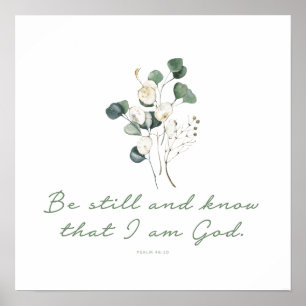Psalm 46:10, Bible Verse Print, Be Still Poster
