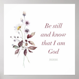 Psalm 46:10, Bible Verse Print, Be Still Poster