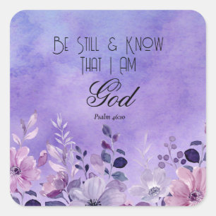 Psalm 46:10 Bible Verse Square Sticker