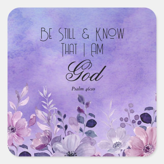 Psalm 46:10 Bible Verse Square Sticker (Front)
