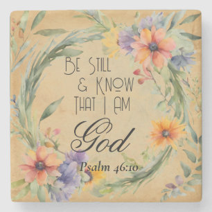 Psalm 46:10 Bible Verse Stone Coaster