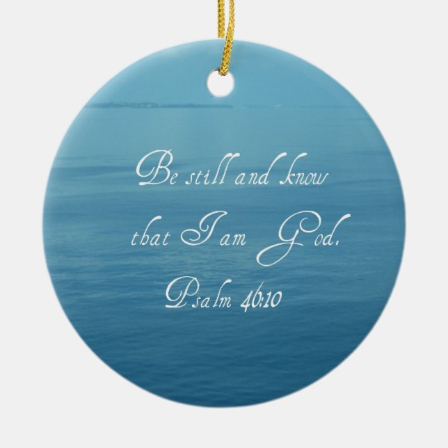 Psalm 46:10 ceramic tree decoration (Front)