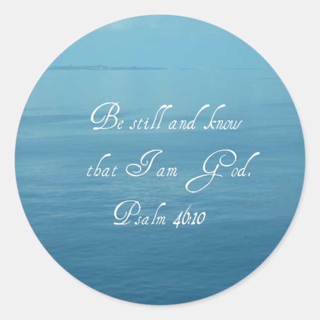 Psalm 46:10 classic round sticker (Front)