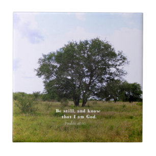 Psalm 46:10 Inspirational Bible Quote Ceramic Tile