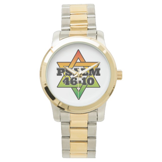 Psalm 46-10 - Oversized Two Tone Watch (Front)