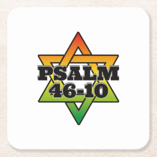 Psalm 46-10 - Square Paper Coaster